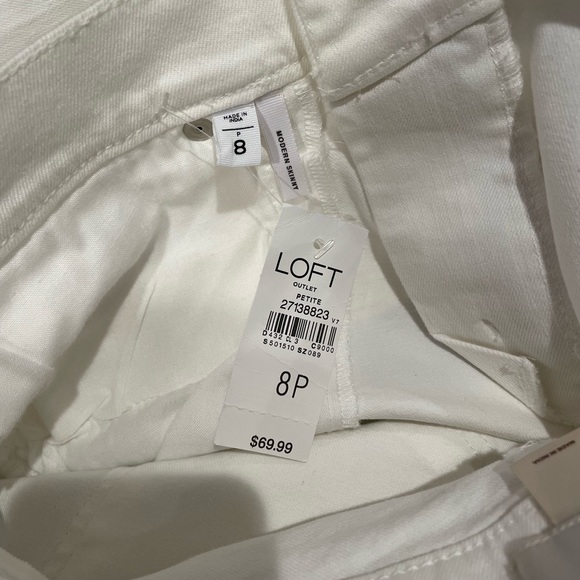 NWT Loft White Denim Modern Skinny Ankle Petite pants - Picture 3 of 4